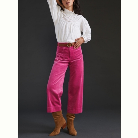 Anthropologie Pink Corduroy Collete Pants, size 32 - Picture 1 of 3
